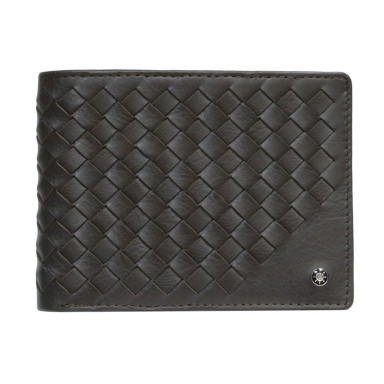Leather wallet Timone intrecciato 12012 moro brown