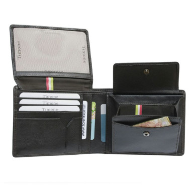 Leather wallet Timone intrecciato 12012 moro brown