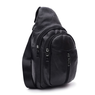 Men's leather backpack Keizer K1085bl-black
