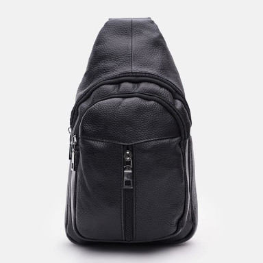 Men's leather backpack Keizer K1085bl-black