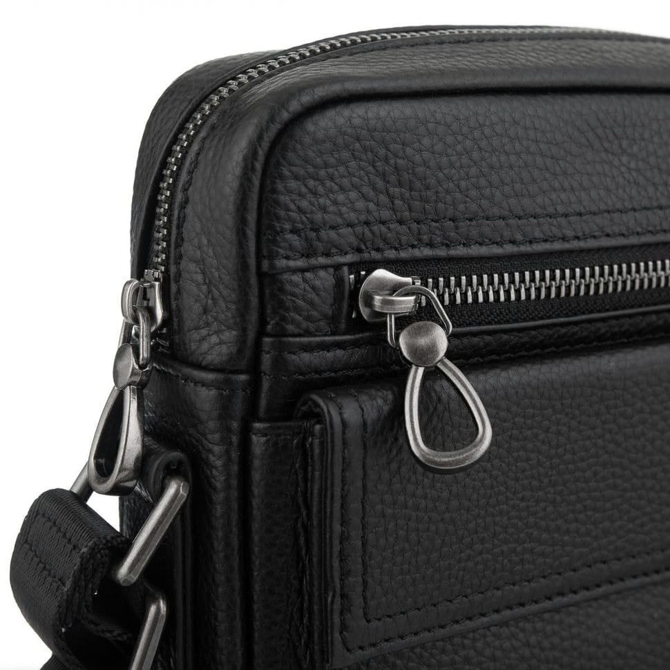 Чорна шкіряна сумка чоловіча Tiding Bag NM29-88079A
