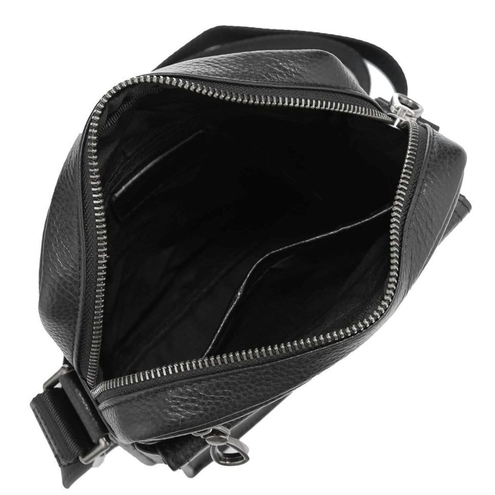 Чорна шкіряна сумка чоловіча Tiding Bag NM29-88079A