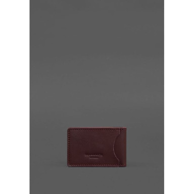 Leather cover for DSNS ID with pocket, burgundy