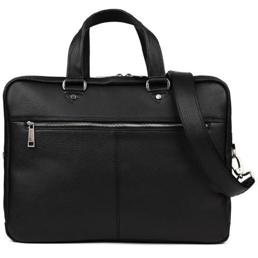 Чоловіча шкіряна ділова сумка чорна FA-4664-4lx TARWA на два відділення