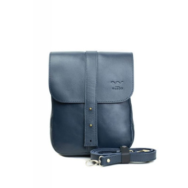 Мужская кожаная сумка Mini Bag синяя