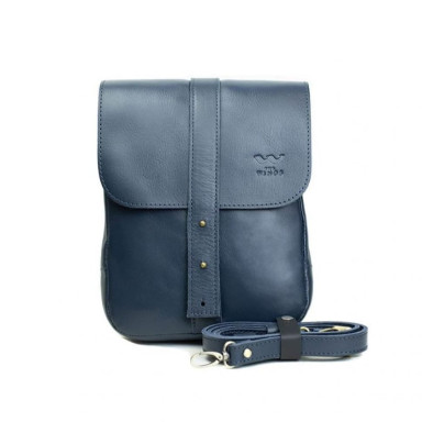 Мужская кожаная сумка Mini Bag синяя
