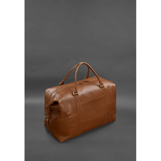 Шкіряна дорожня сумка світло-коричнева Краст