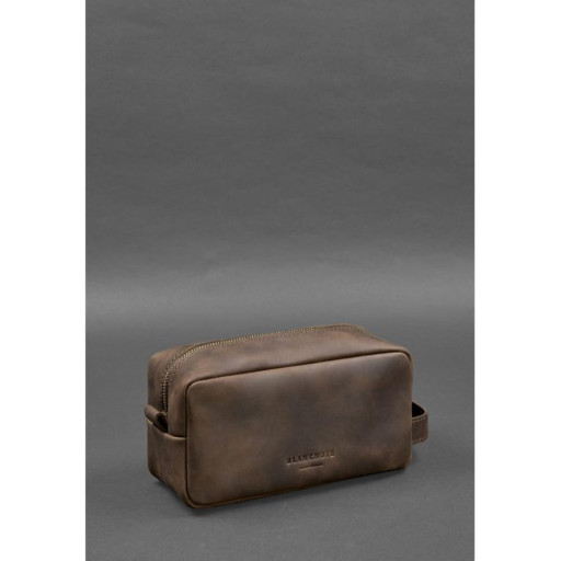 Шкіряна косметичка-несесер 6.0 темно-коричневий Crazy Horse