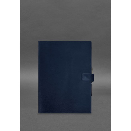 Шкіряний блокнот А4 (софт-бук) 9.2 синій Краст