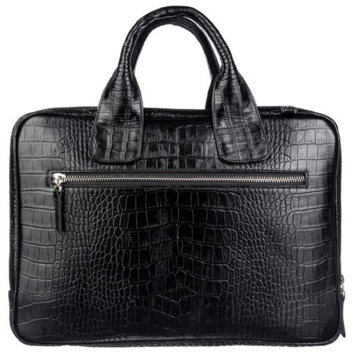 М'який портфель шкіряний BOND 1320-356 чорний кроко