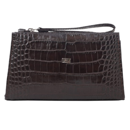 Косметичка шкіряна Desisan 2-1119 коричневий кроко
