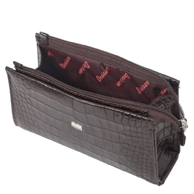 Косметичка кожаная Desisan 2-1119 коричневый кроко