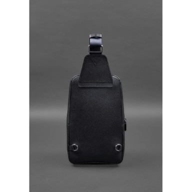 Men's leather backpack (sling bag) on one shoulder blue Saffiano