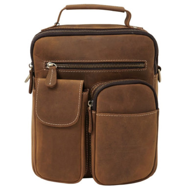 Чоловіча шкіряна сумка через плече BUFFALO BAGS M3552C коричнева
