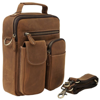 Чоловіча шкіряна сумка через плече BUFFALO BAGS M3552C коричнева