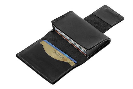 Візитниця на магніті, матова шкіра, чорний GP