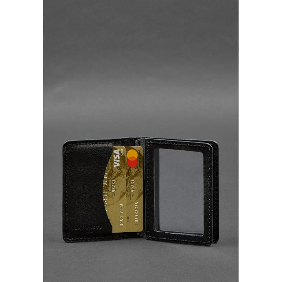 Leather cover for driver's license, ID and plastic cards 2.0 black