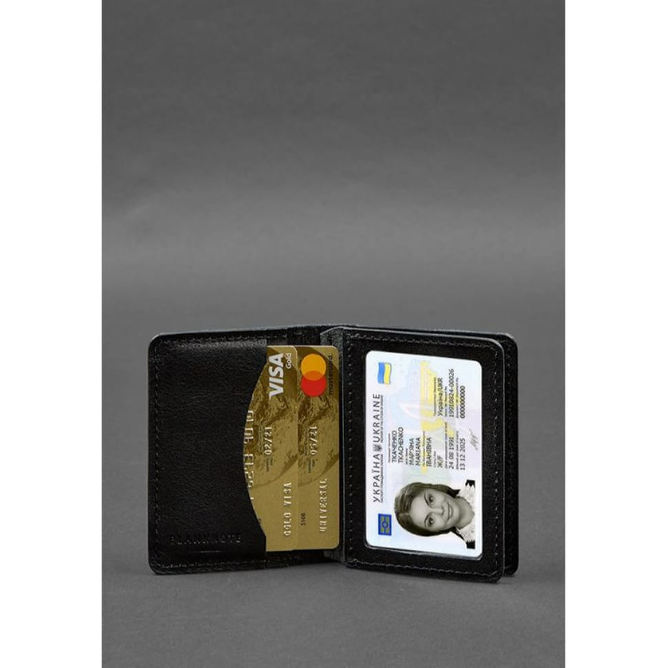 Leather cover for driver's license, ID and plastic cards 2.0 black