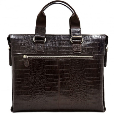 Briefcase leather Desisan 1341-19 brown croco