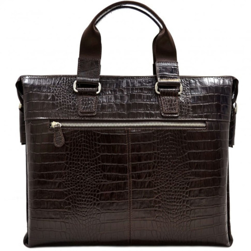 Шкіряний портфель Desisan 1341-19 коричневий кроко