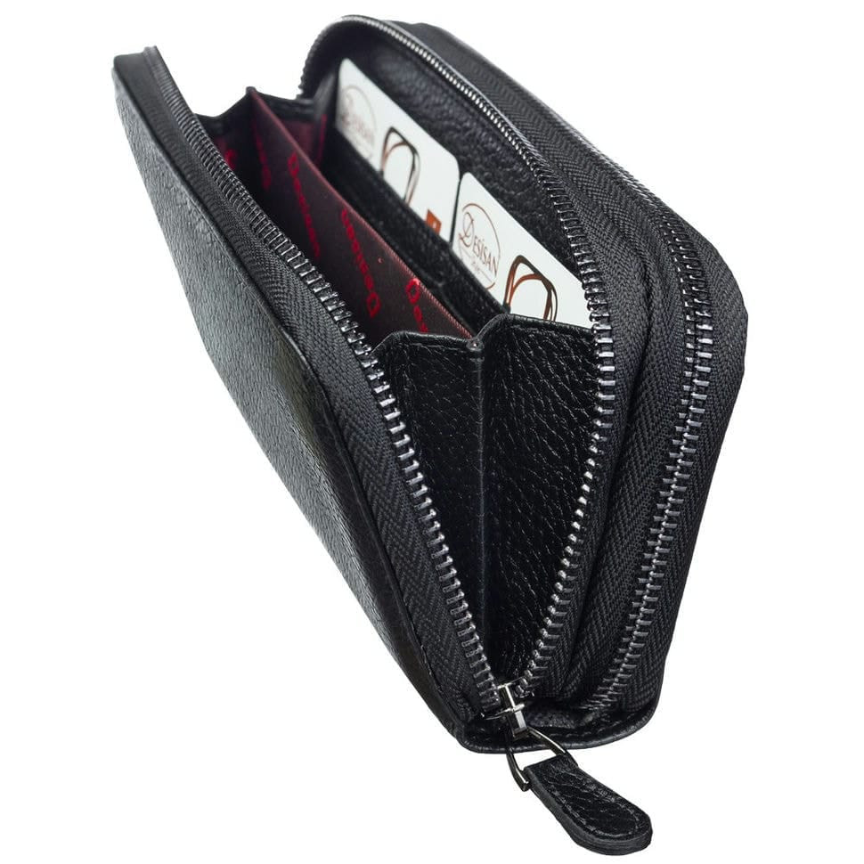 Гаманець жіночий шкіряний Desisan 071-01 чорний флотар