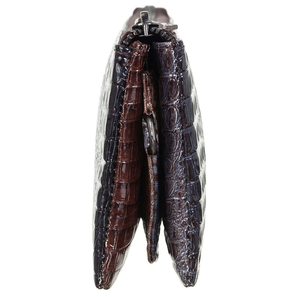 Косметичка-клатч шкіра Desisan 063-757 сірий кроко лак