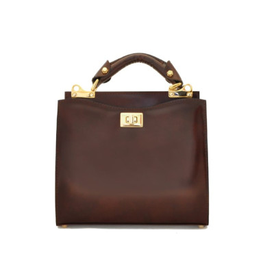 Pratesi RCF150/26 - Anna Maria Luisa de' Medici Small Lady Bag in cow leather Radica Coffee