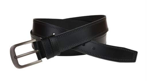 Ремінь чоловічий шкіряний джинсовий подвійна строчка SULLIVAN 112-52 (8) 115-150 см чорний