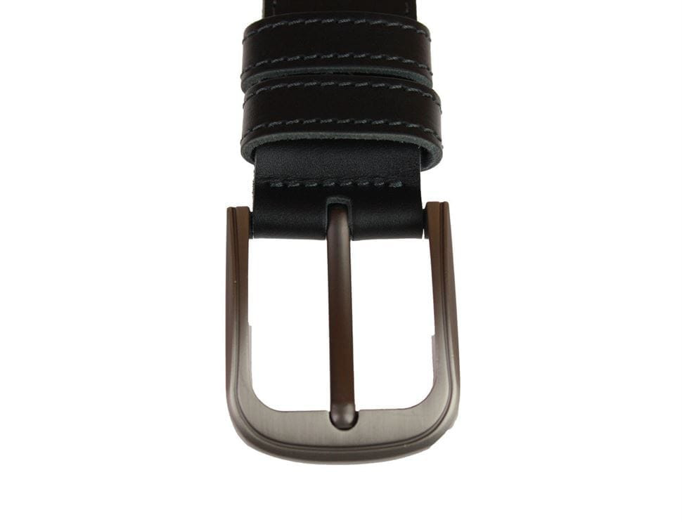 Ремінь чоловічий шкіряний джинсовий подвійна строчка SULLIVAN 112-52 (8) 115-150 см чорний