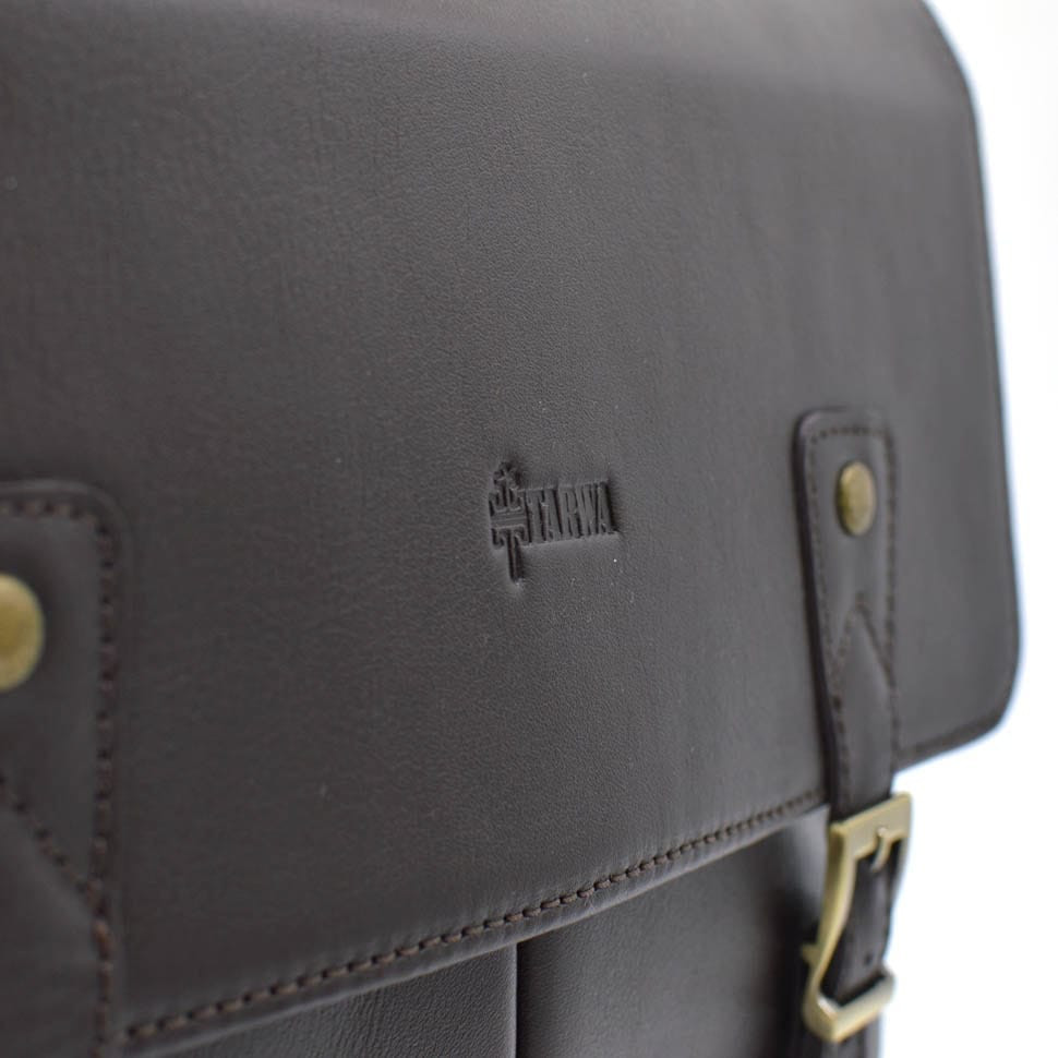 Business men's briefcase from genuine leather RDС-3960-4lx TARWA dark brown