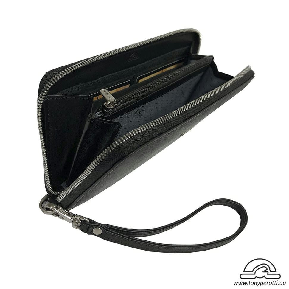 Барсетка шкіряна шкіряна м'яка TONY PEROTTI 2970-10 чорний флотар