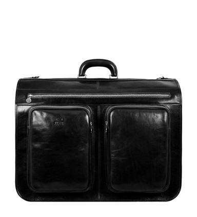 Leather Garment Bag - The Big Sleep - Black color - Time Resistance 5230701