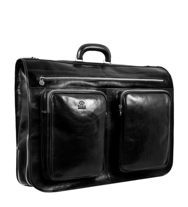 Leather Garment Bag - The Big Sleep - Black color - Time Resistance 5230701