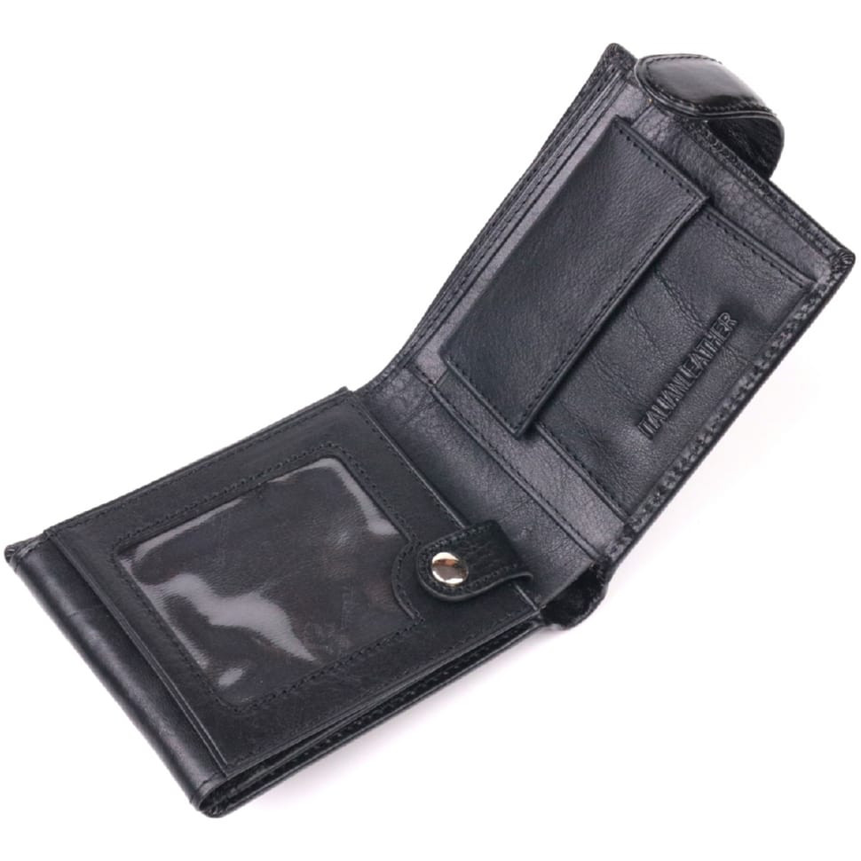 Класичний чоловічий гаманець із натуральної шкіри ST Leather 19407 Чорний
