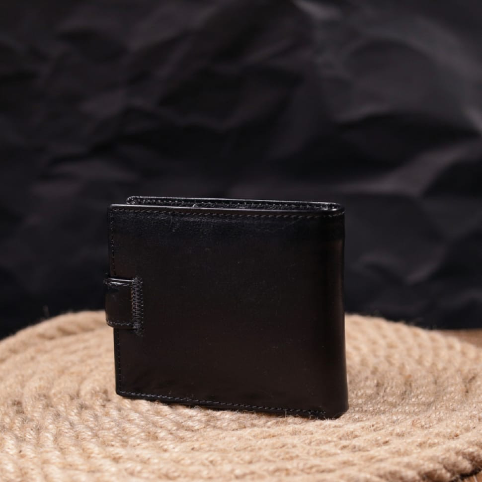 Класичний чоловічий гаманець із натуральної шкіри ST Leather 19407 Чорний