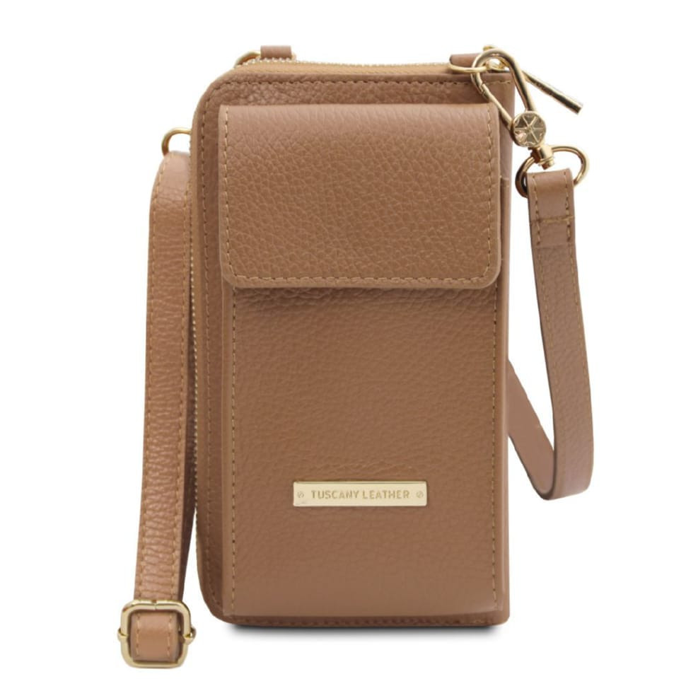 Шкіряний жіночий гаманець із ременем через плече Tuscany TL142323