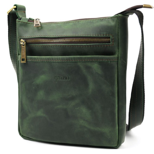 Чоловіча шкіряна сумка через плече RE-1300-4lx TARWA зелена