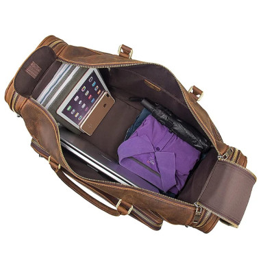 John McDee JD7317LR Genuine Leather Men's Exclusive Travel Bag