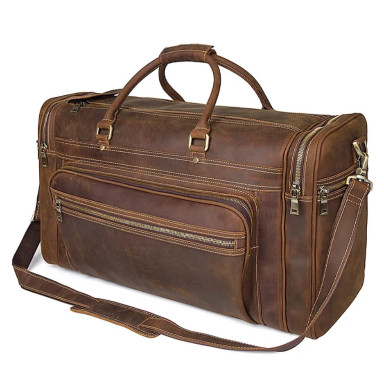 John McDee JD7317LR Genuine Leather Men's Exclusive Travel Bag