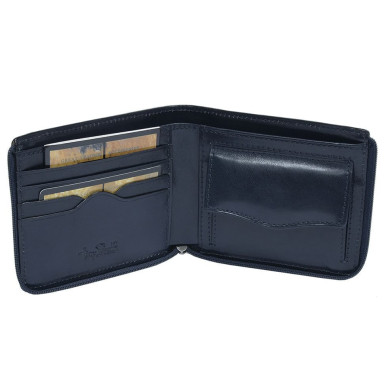Leather wallet Italico 3645 navy blue