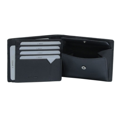 Leather wallet Cortina 5036 nero black