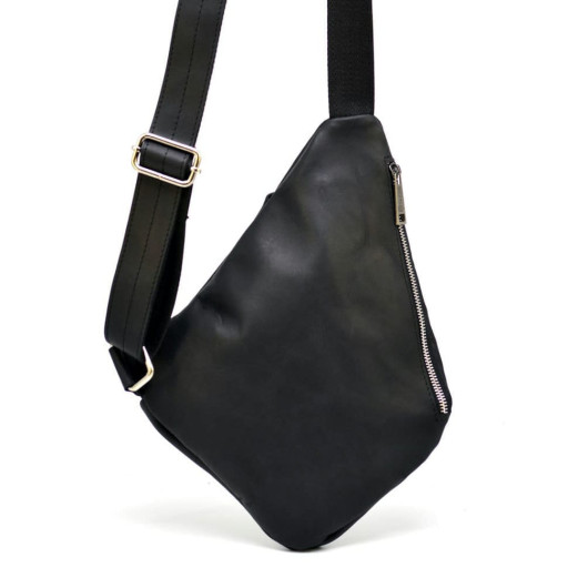 Рюкзак косуха на одне плече RA-6402-4lx чорна бренд TARWA блискавка нікель