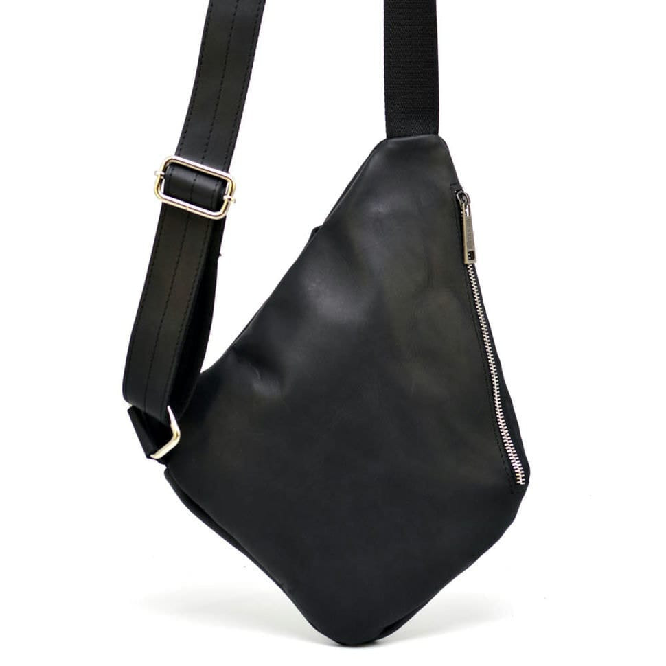 Backpack on a leather jacket on one shoulder RA-6402-4lx black brand TARWA zipper nickel