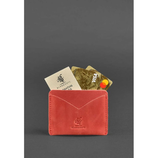 Жіноча шкіряна візитниця 5.0 коралова