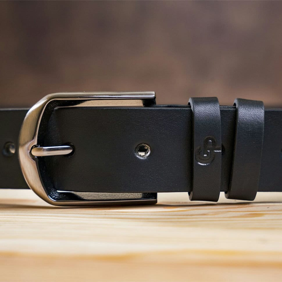 Men's belt GRANDE PELLE 00772 genuine leather Black