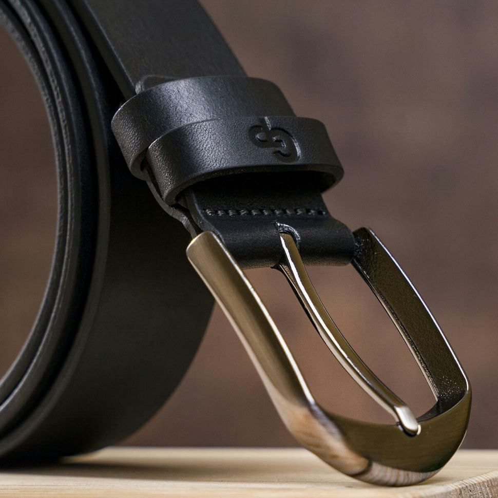 Men's belt GRANDE PELLE 00772 genuine leather Black