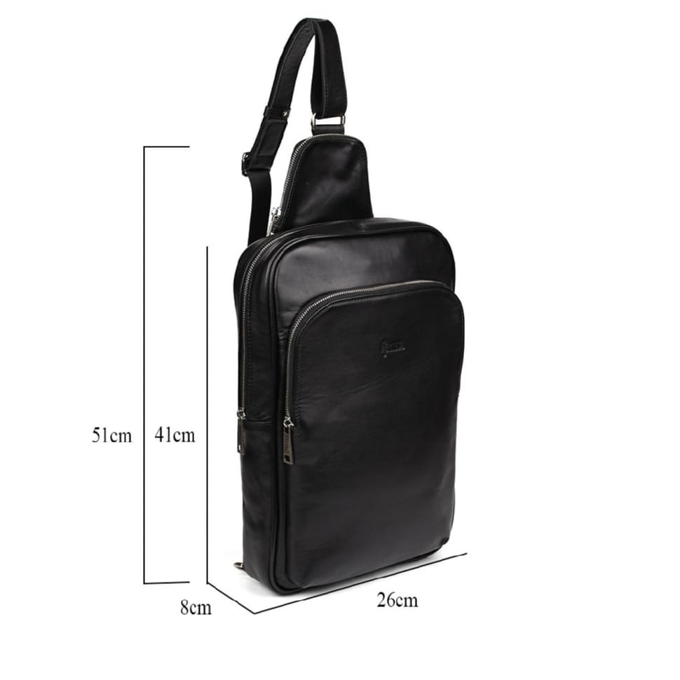 XL sling, leather one-shoulder backpack TARWA GA-0105XL-4lx