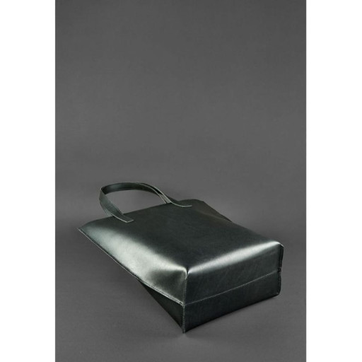 Шкіряна жіноча сумка шоппер DD чорна