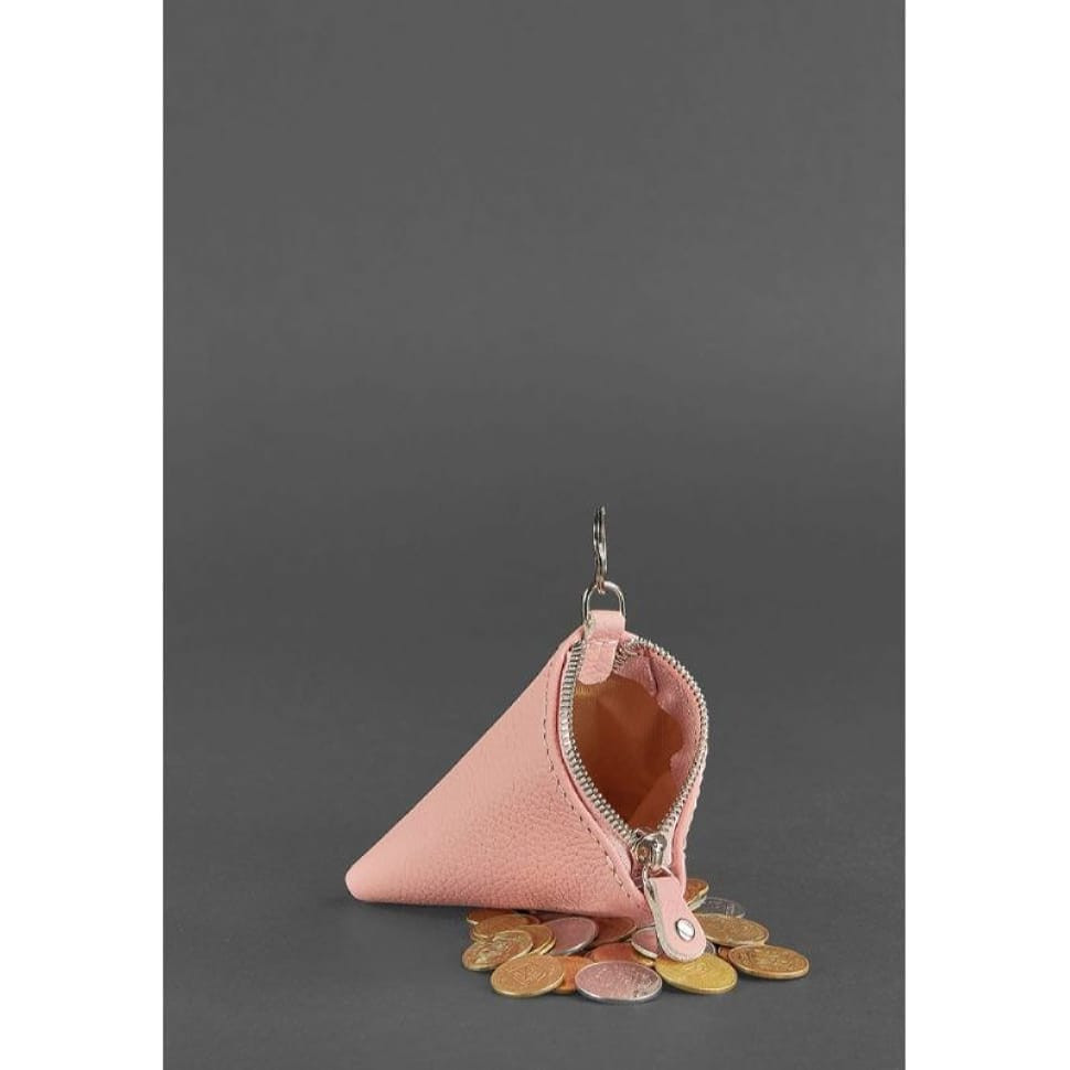 Жіноча шкіряна монетниця 2.0 Піраміда рожева