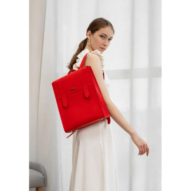 Women's red leather backpack Blackwood